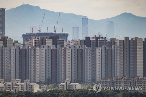 경기도 파주시에서 본 여의도 빌딩 스카이 라인. 연합뉴스